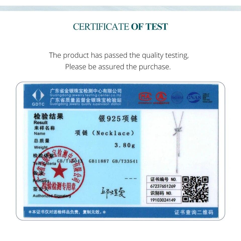 S925 Sterling Silver Adjustable Knots Pendant Necklace Y Shape Neck Chain for Women Original Design Trendy Jewelry Gift