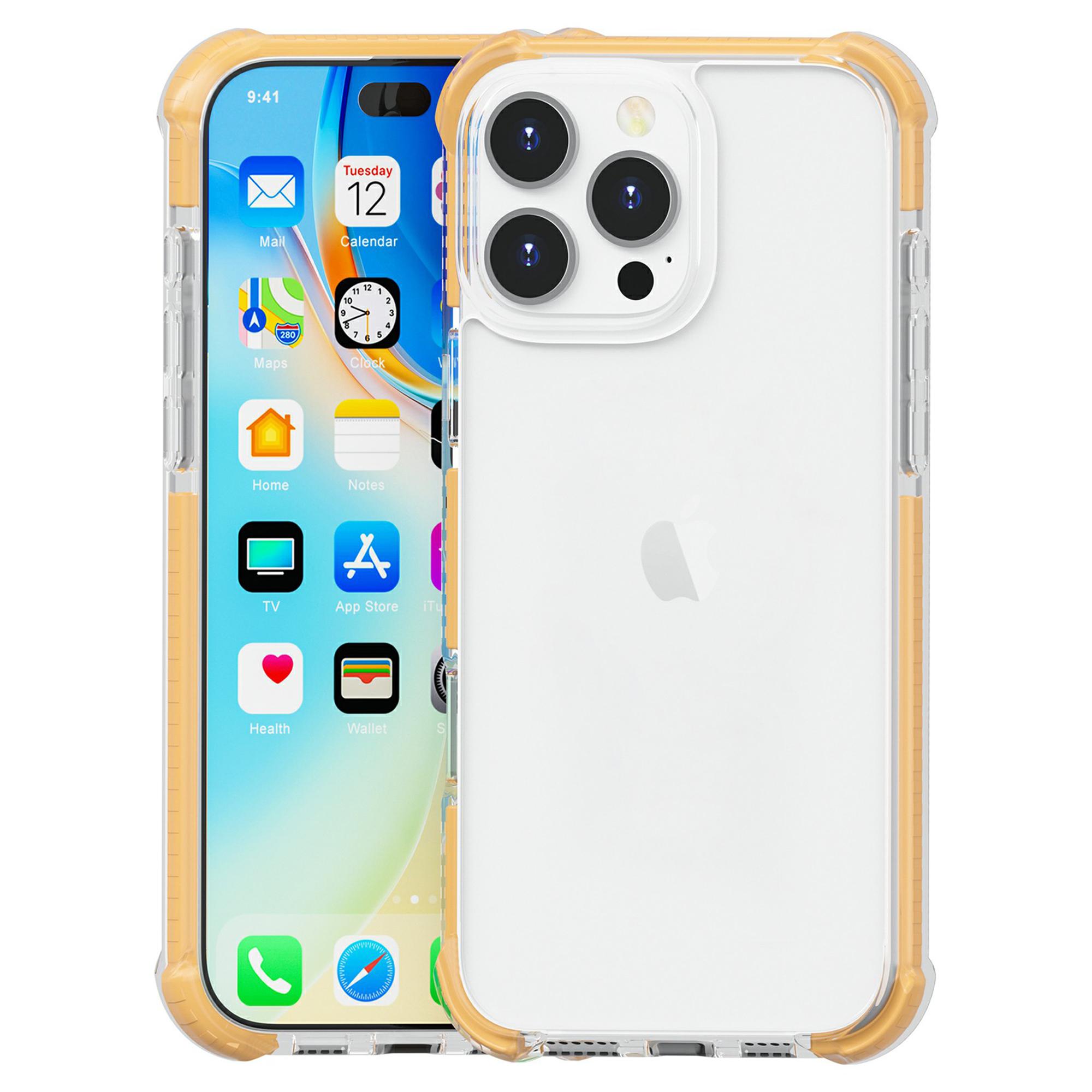 For iPhone 16 Pro Max Case Four Corners Anti Drop Clear TPU + TPE + PC Phone Cover J