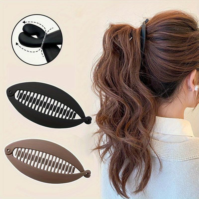 Matte Fish Shape Hair Claw Clips Ponytail Holder Hair Jewelry Twist Banana Barrettes Hairpins Hair Accessories for Women Clamp