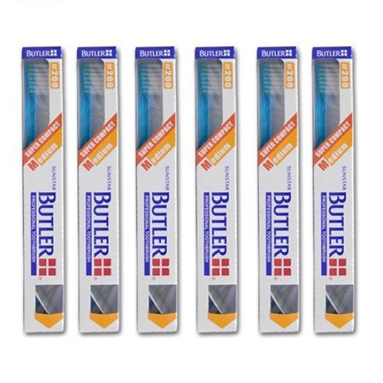 Butler are SUNSTAR BUTLER Toothbrushes Dental Professional Use Only Toothbrushes, 6-pack, #200 (Colors random) - -