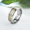 1Pcs Luminous Patch Dragon Pattern Titanium Steel Ring Simple Creative Stainless Steel Ring