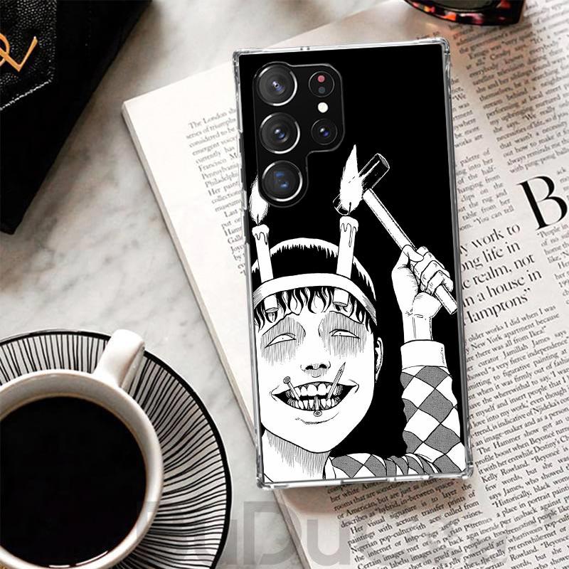 Japanese Horror Comic Anime Cover For Samsung Galaxy S23 S22 S24 S25 Ultra S21 Plus S20 FE Phone Case S25Edge S10 + Print Coque