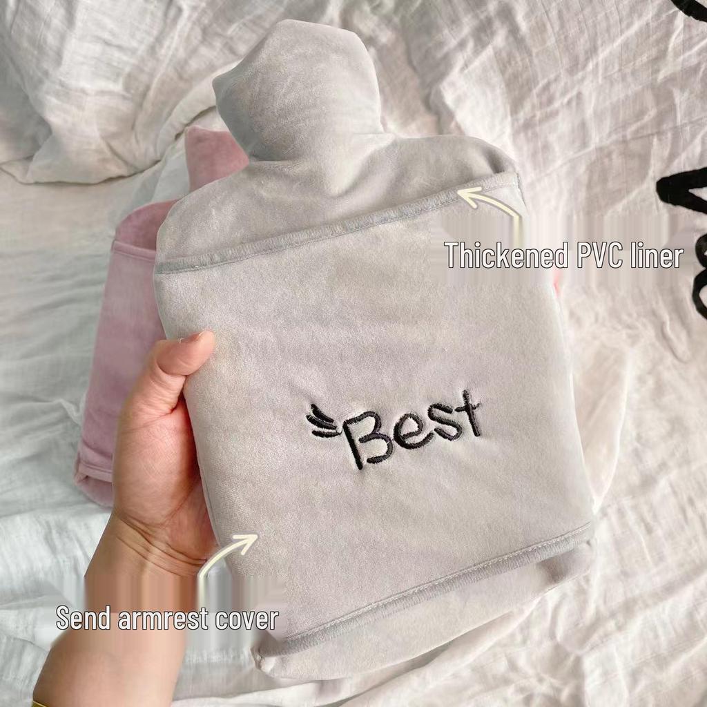 Large Cute Plush Hand Warmer: Explosion-Proof, Thickened Hot Water Bottle with Pocket and Cloth Cover