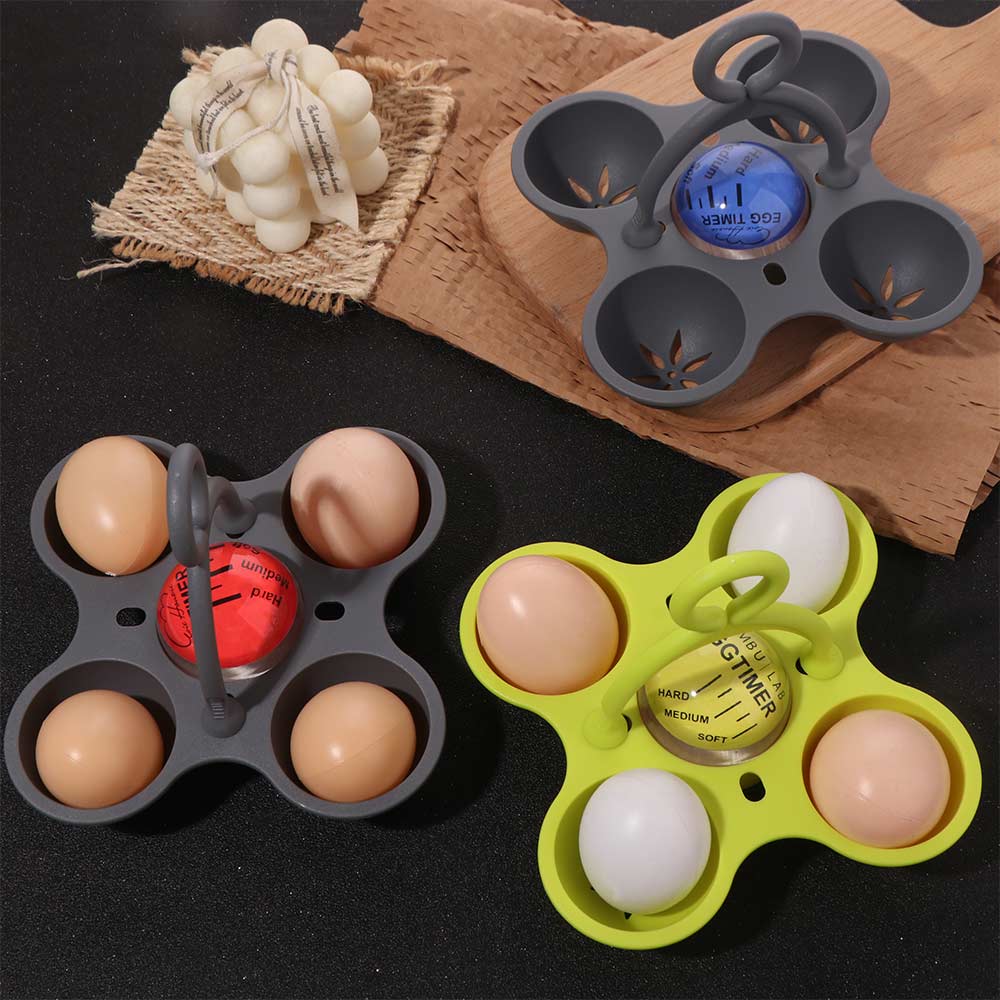 Removable Egg Timer Hold 4 Eggs Nonstick Egg Molds Kitchen Accessories Egg Poacher Cups Home
