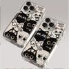 Cute Black & White Cat Clear Phone Case, Sweet Kitten Collage Shockproof Cover for iPhone