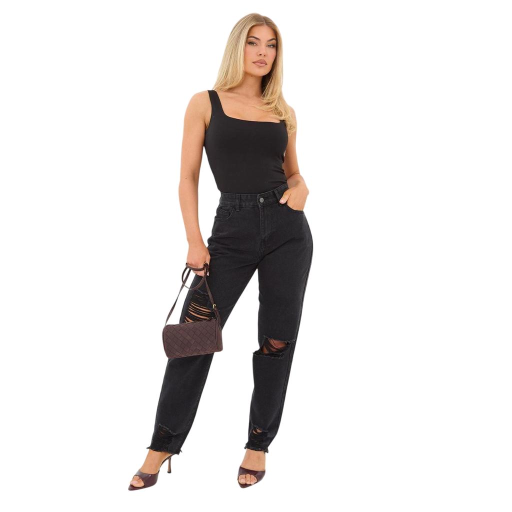 I Saw It First Womens/Ladies Cotton Denim Mom Jeans