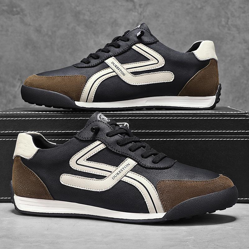 Fashion Fashion Leather Sneakers Men Casual Walking Trainers Breathable Comfortable Sports Shoes Lace-up Male Treking Footwear Trainers