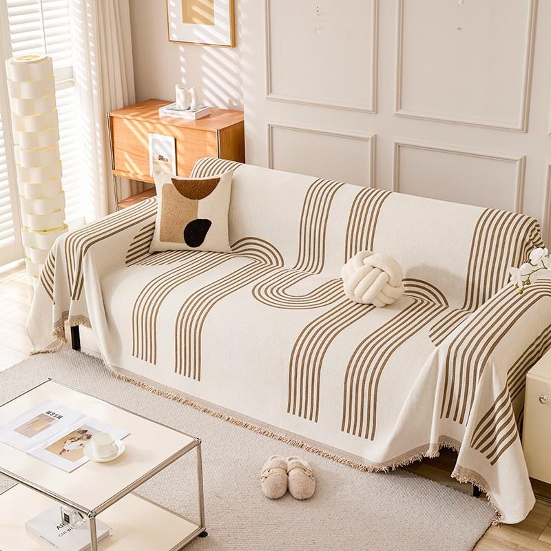 Modern Minimalist Striped Sofa Cover Thickened High-End Sofa Slipcover