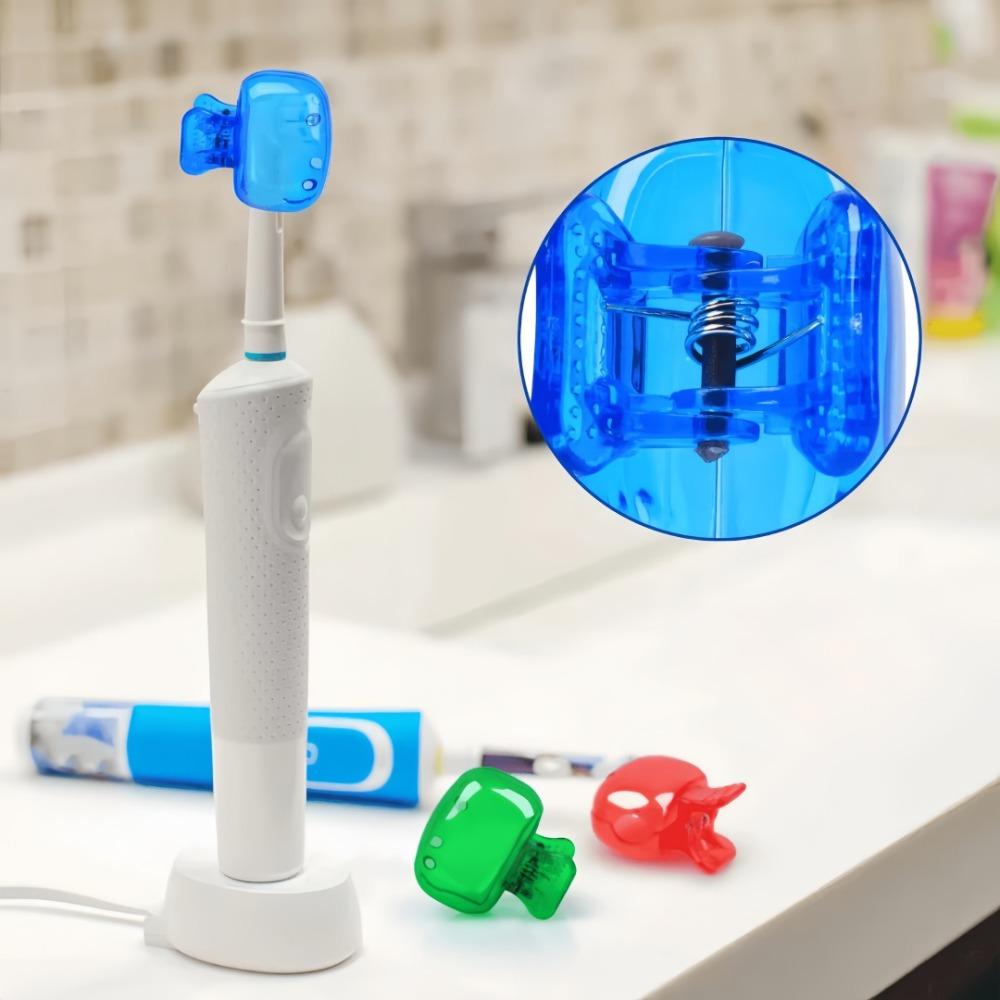 4pcs Portable Toothbrush Head Cover Plastic Protective Toothbrush Storage Rack for Bathroom Home Travel Outdoor Hiking Supplies