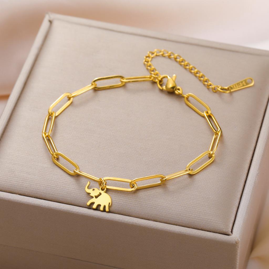 Cazador Stainless Steel Rabbit Cat Elephant Charm Bracelets for Women 2026 Animal Cute Hand Bracelet Jewelry Gift 2026