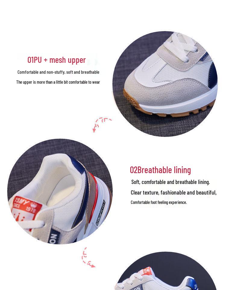 Weißer Frühling 2025 Unisex Mode Leichte Atmungsaktive Laufschuhe
