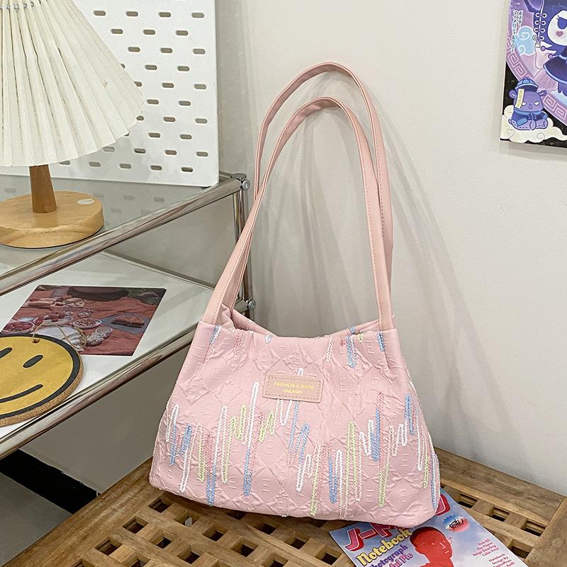 

Новая летняя повседневная универсальная наплечная сумка женская большой вместимости для студентов колледжа, сумка-тоут для поездок на занятия