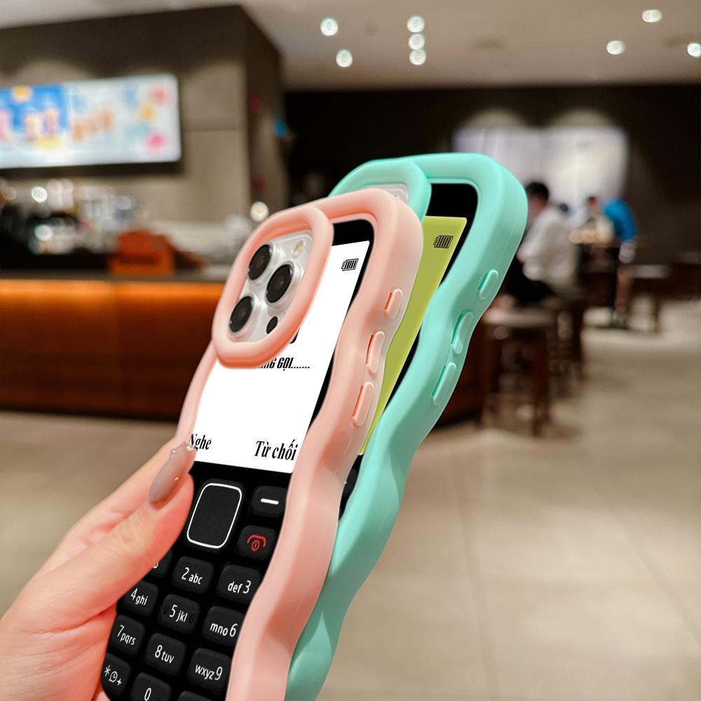 Macaron Big Wave Soft Phone Case for iPhone 11 12 13 14 15 Samsung