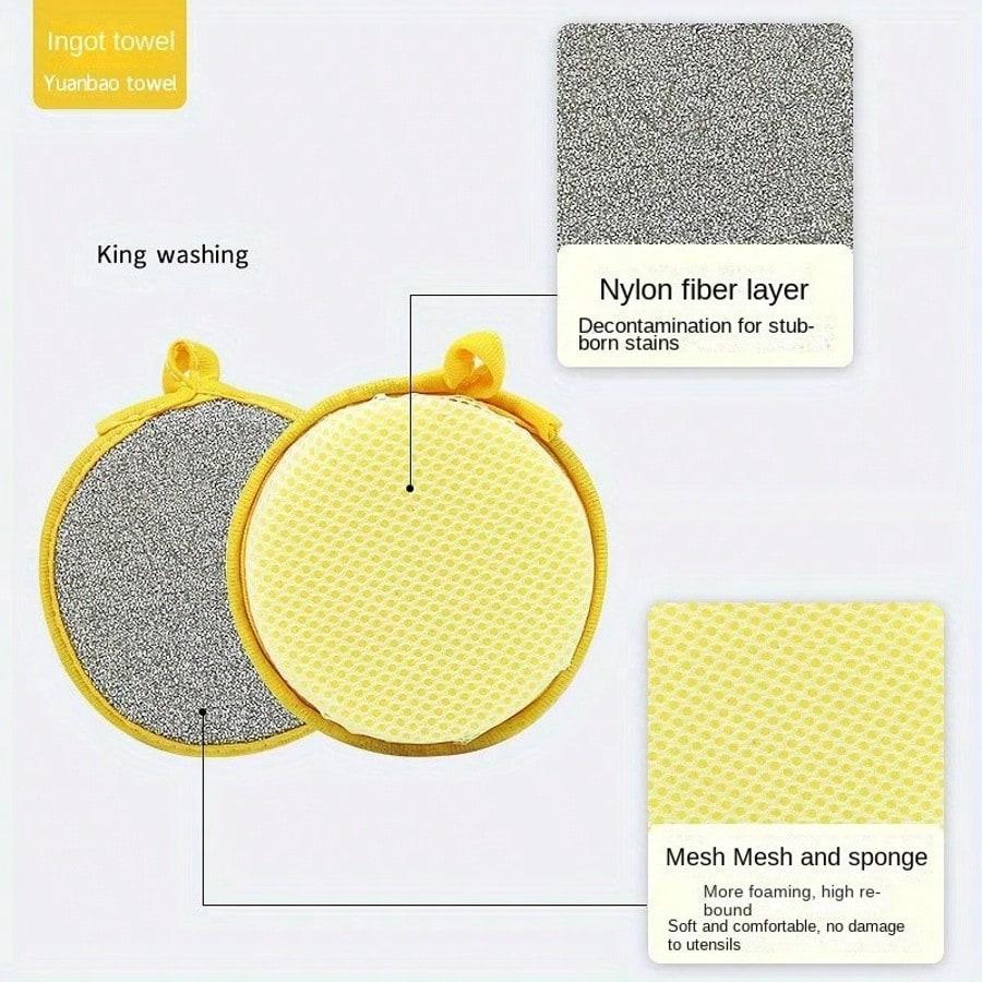 10 Pcs Double-Sided Sponge Kitchen Dishwasher Sponge Brush