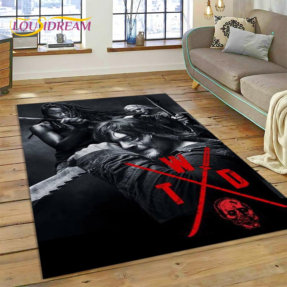 Tappeto 3D The Walking Dead Lincoln TWD TV per Soggiorno Camera da Letto Decorazione Casa, Tappetino da Pavimento Antiscivolo Decorazione per Divano Zerbino