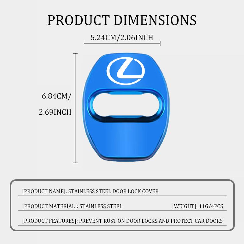 4Pcs Car Door Lock Buckle Zinc Alloy Protective Covers For Lexus IS350 ES350 IS250 IS460 IS220h IS300 LX570 UX250h