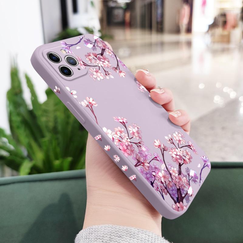 Good Luck Flower Phone Case For iPhone 17 Air 16 16e Pro Max Plus Mini Liquid Silicone Soft Cover