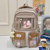 Schoolbag Cute Little Fresh Junior High School Student Large Capacity Schoolbag High School Student Backpack College Girl Transparent Pain Bag Baby 
