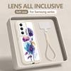 INS Watercolor Floral Hand Strap Case For Samsung S26 S25 Ultra S24 FE S23 Plus S22 S21 A15 A16 A17 A35 A36 A37 A54 A55 A56 A57 5G Bumper Cover