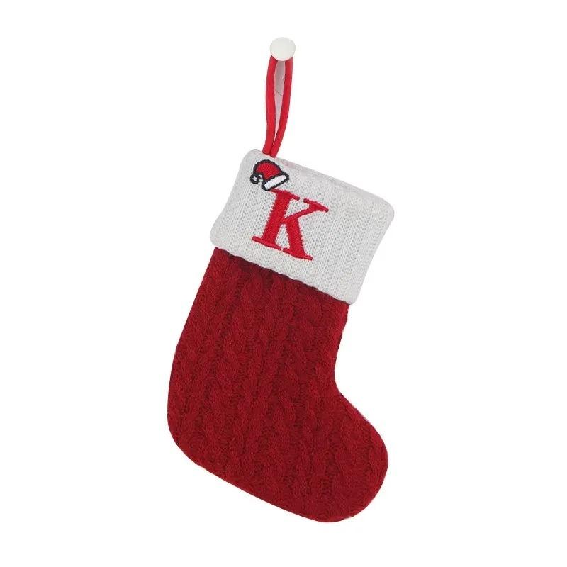Christmas Alphabet Knitting Socks Christmas Tree Ornaments Christmas Decorations For Home 2025 Noel New Year 2026 Xmas Gift