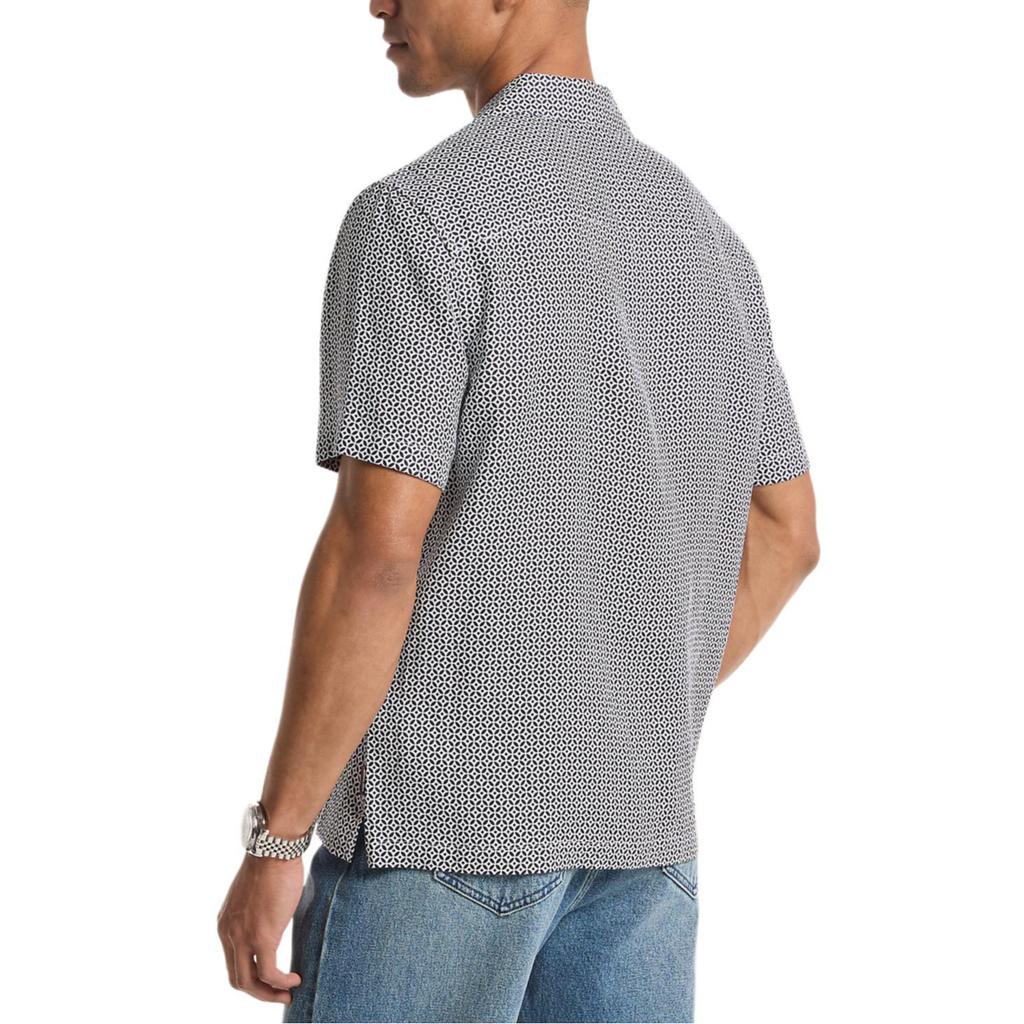 Michael Kors Short Sleeve Printed Linen Shirt Men Shirts OS6409LL17-0436
