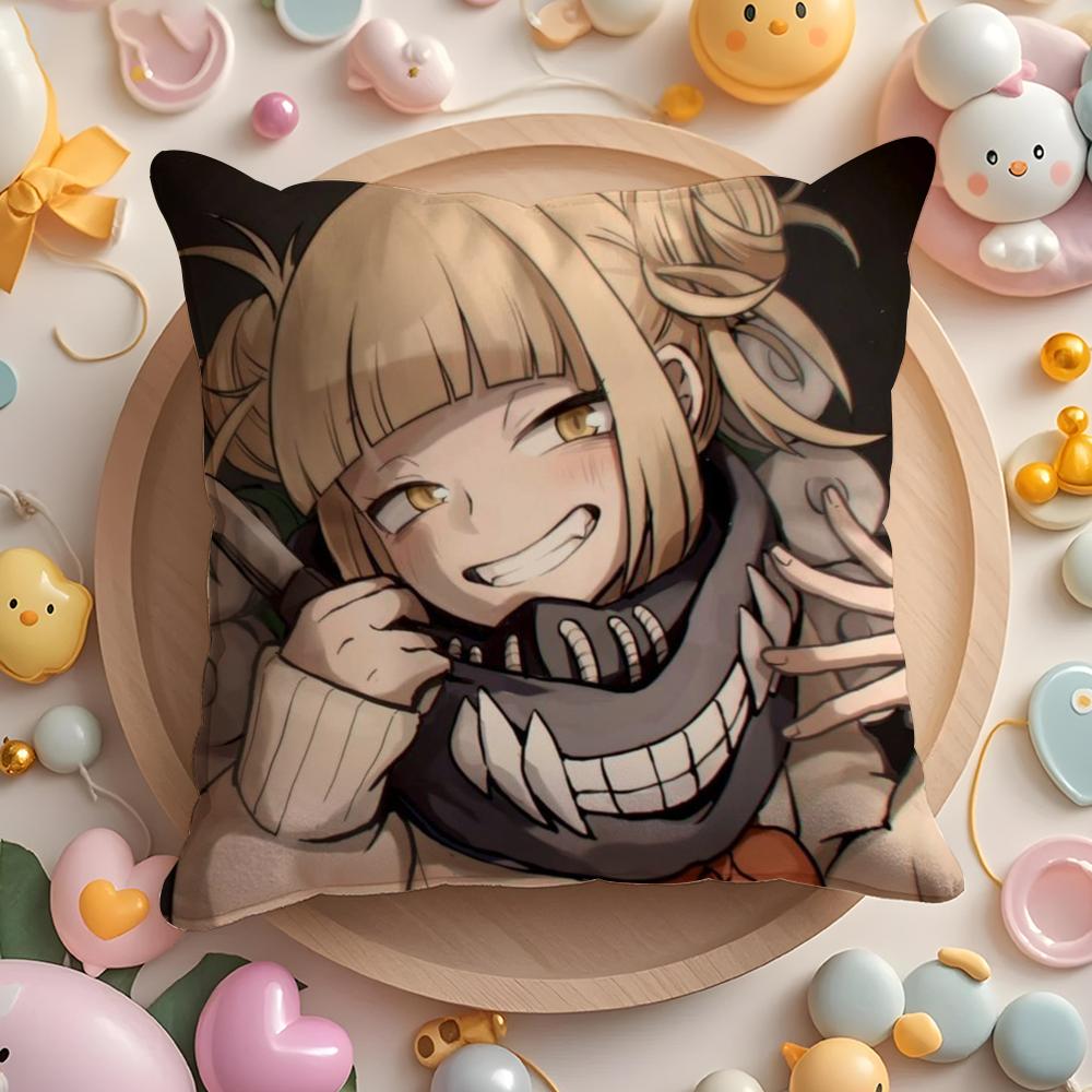 H-Himiko T-Toga Pillow Case Soft Plush Fabric Double-Sided Printed Cushion Cover Warm Winter Sofa Pillow Case
