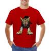 Bengal Katze gähnend T-Shirt schnelltrocknend Übergrößen lustig schlicht schwarz T-Shirts Herren