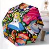 1pc Alice in Wonderland Automatic Folding Umbrella - Portable 3-Fold Design with 8-Bone Iron Frame, Perfect for Fans, Travelers, Daily Use,