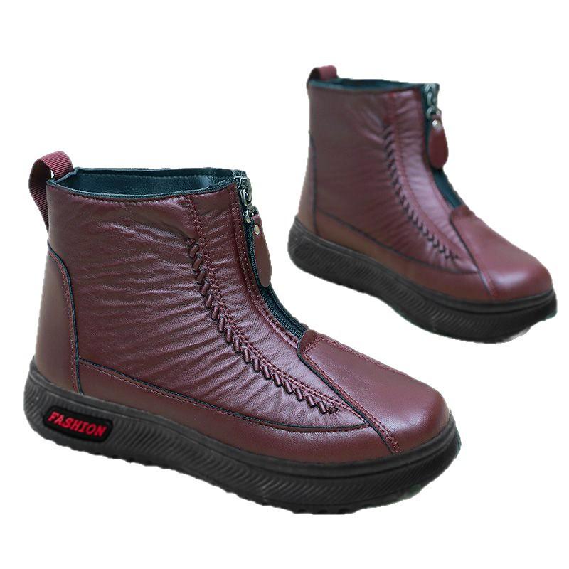 Winter velvet thickened warm boots mother soft soles in the elderly women's shoes