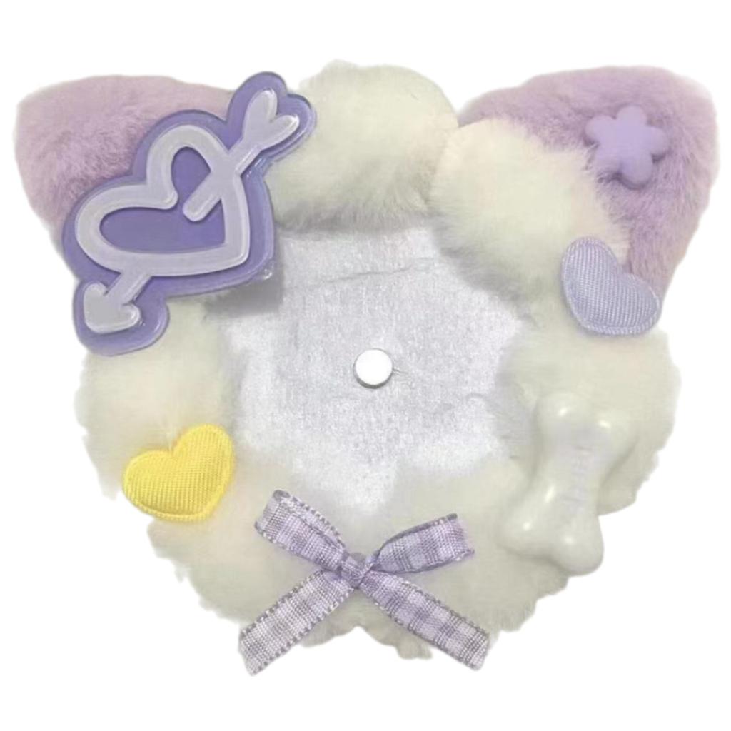 Cartoon Cats Ear Badge Holder 58mm Badge Case Plush Cats Ear Badge Pin Sleeve For Women Student And Cosplay Enthusiasts