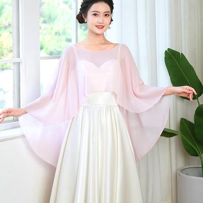 1PC Leichter Umhang Bankett Chiffon Hochzeit Einfarbiger Schal Mode Atmungsaktiv Dünn