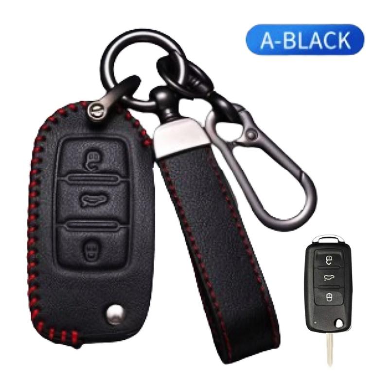 

For Volkswagen Vw Polo Golf Passat Tiguan Beetle Caddy T5 Up Eos Skoda Octavia Seat Leon Altea Leather Car Remote Key Case Cover