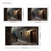 2D Dark Corridor Backdrop, Ancient Stone Alley with Lantern Party Background Cloth