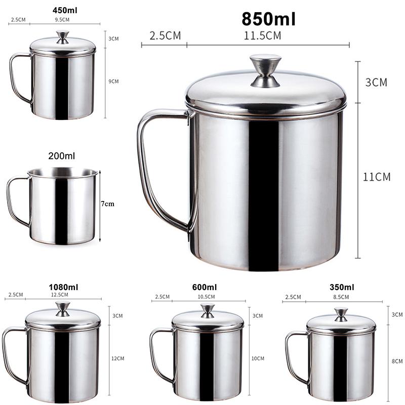 Con Asa Taza de Acero Inoxidable Suministros 1 pieza Agua Café Té Beber