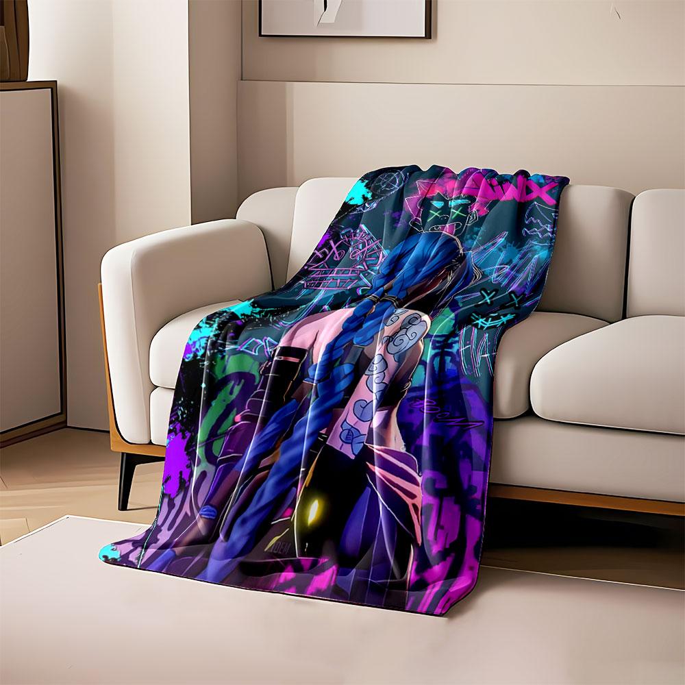 

Graffiti-style art with vibrant neon colors and chaotic character sketches. for all seasons blanket lunch break throw gift 80cm x 120cm
