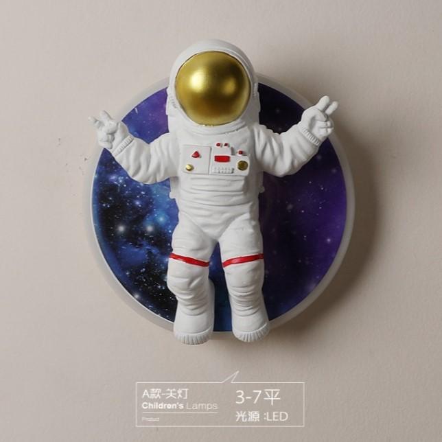Children's Room Bedside Lamp Boy Female Simple Astronaut Cartoon Wall Lamp Creative Corridor Bedroom Lamp Protection Wall Light