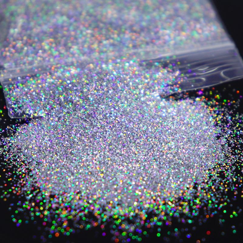 10g Holographic Glitter for Nails Hologram Powder Sparkly Pigment Decorations Loose Chunky Shiny Charms Reflective Nail Polish
