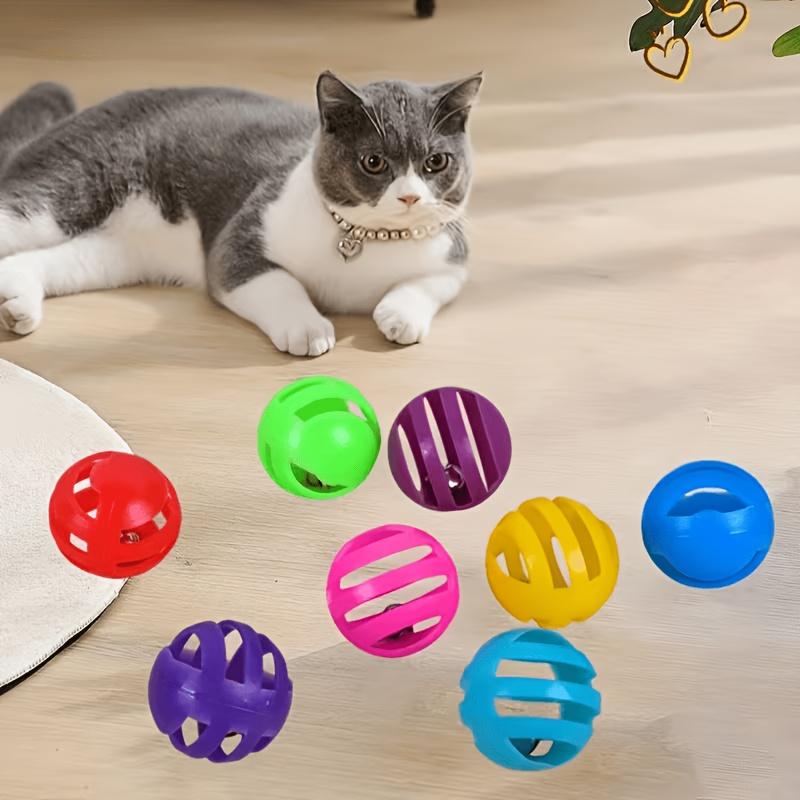 Cat Toy Jingle Ball - Hollow Plastic Ball Suitable for Indoor Play, Multi-Color Jingle Ball with Jingles for Chase & Kicking Fun