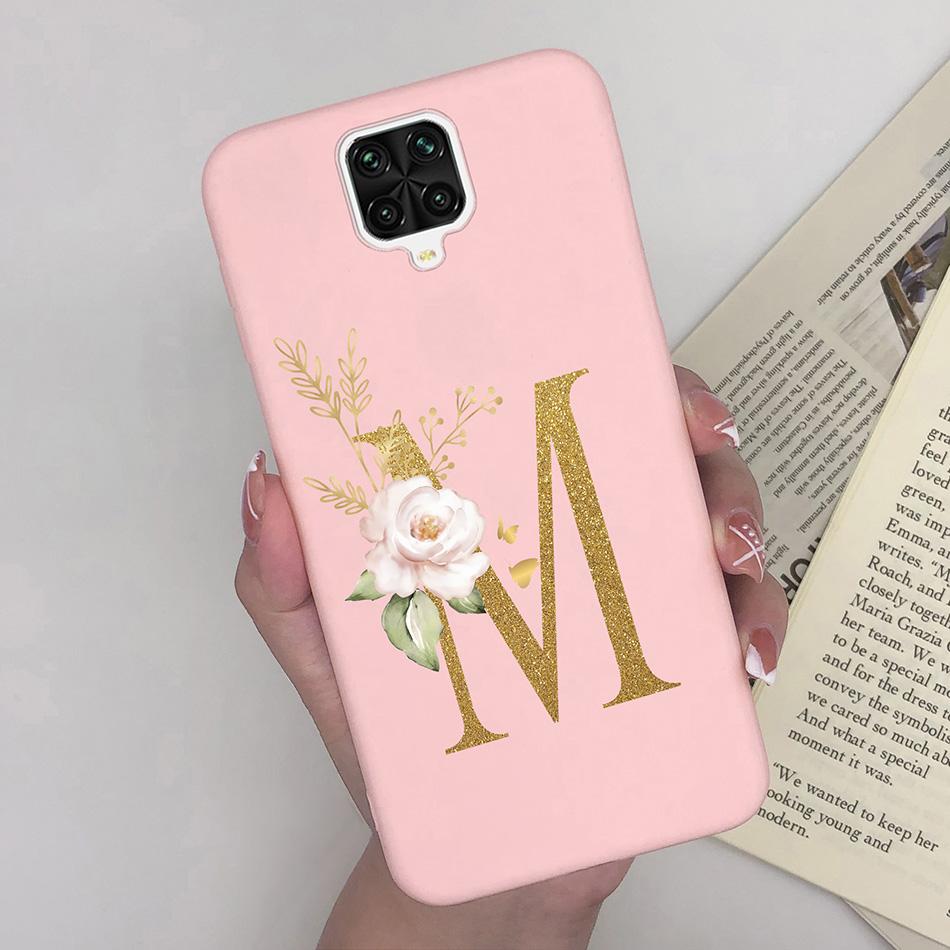 For Xiaomi Redmi Note 9 Pro Case Flowers Letters Silicone Soft TPU Back Cover For Xiomi Redmi Note9 Pro 6.67'' M2003J6B2G Case