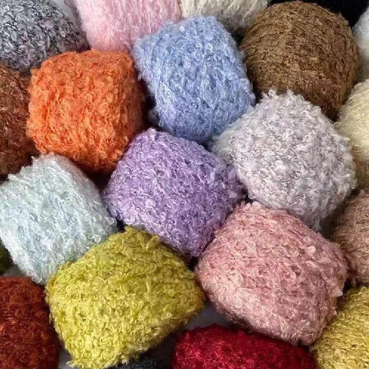 Hand-Knitted Wool Loop Yarn for Doll Hair, DIY Projects, and Scarf/Hat Knitting