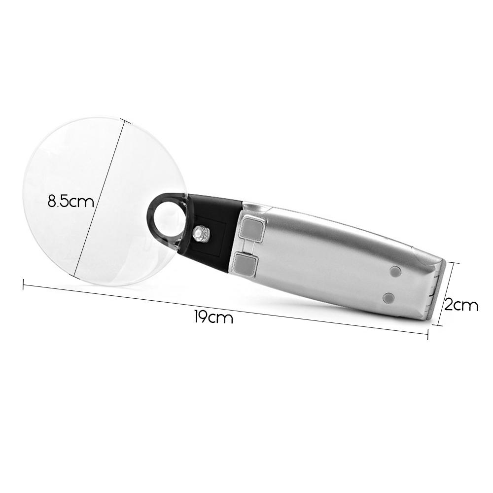 Hangheld Desk Type Magnifier 20X 30X Magnifying Glass Lens with LED Light for Reading Low Vision Seniors(Battery Not