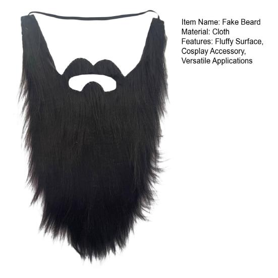 Fake Beard Role-playing Costume Old Man Mustache Beard with Elastic Rope Facial Hair Accessory for Halloween Cosplay Party Supplies