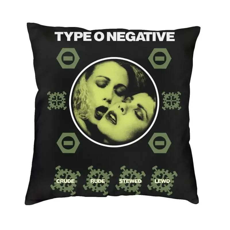 O Type Negative Logo Goth Heavy Metal Band Cushion Cover Double Side 3D Printing Throw Pillow Case Pillowcase Home Decorative