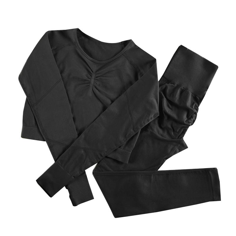 Dámský set legín na sportovní fitness jógu s krátkým dlouhým rukávem Pure Color