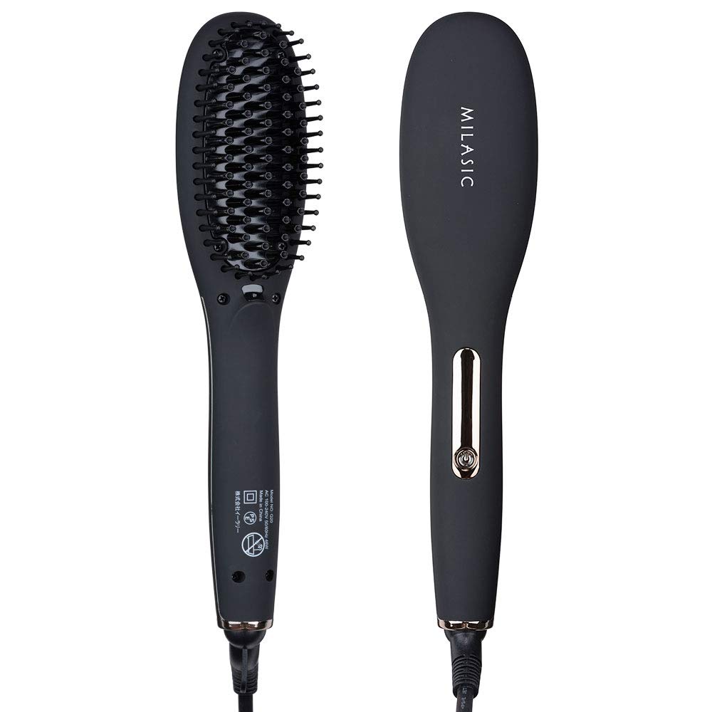 

MILASIC Brush Type Hair Iron 8 Термощетка для выпрямления волос с регулировкой температуры Профессиональная термощетка для выпрямления волос Горячая щетка MILASIC Black NC-HRIN…
