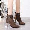 Elegant Pointed Toe Ankle Women Boots Luxury High Heels Shoes 2025 Winter Trend Party Dress Shoes New Sexy Pumps Botas Mujer