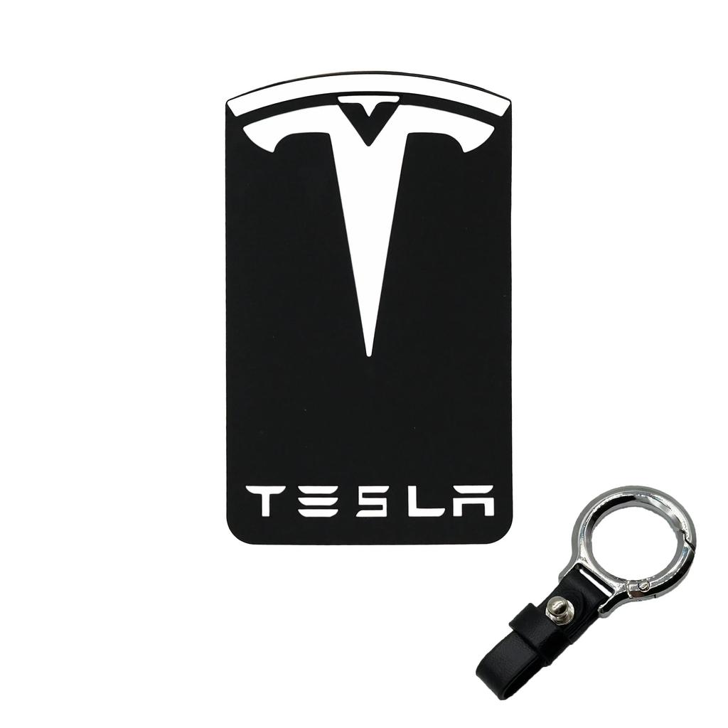 Car Sticker Tesla 3D Design Highlights Key Card Clip Silicone Protective Case Keychain, Suitable for Tesla Model 3 Model Y Acces