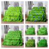 Green Football Pitch 433 Tactical Formation Cartoon Player Figure Flannel Blanket Soft Warm Washable Sports Fan Kids Sofa Bedroom Decor Throw
