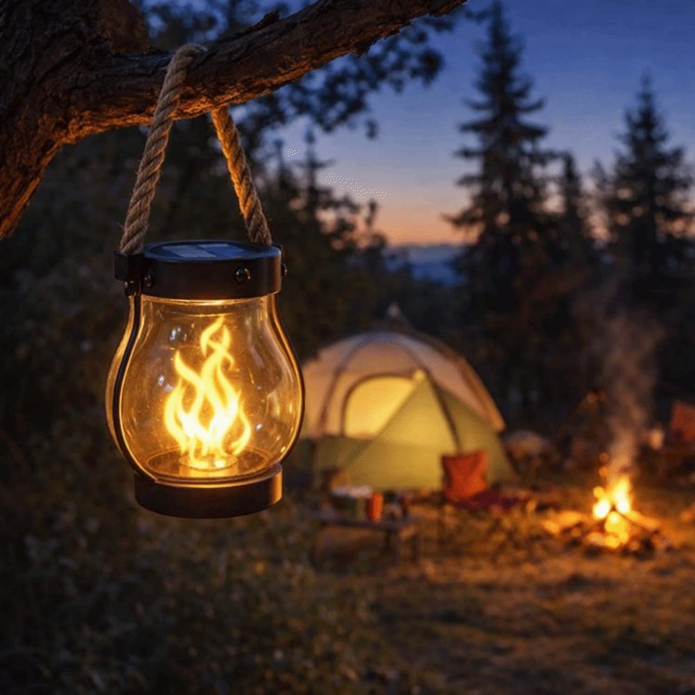 Flame Lights Camping Light USB Rechargeable Outdoor Lights Lighting Lamp Garden Lantern Hanging