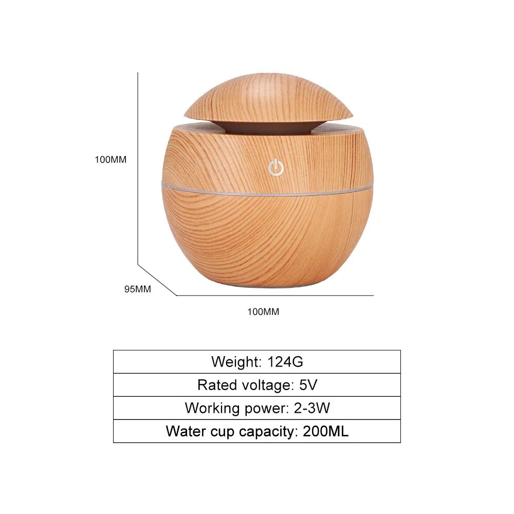 Home Wood Grain Air Humidifier Purifier Aroma Diffuser USB Ultrasonic Cool Mist Sprayer Essential Oil Fragrance